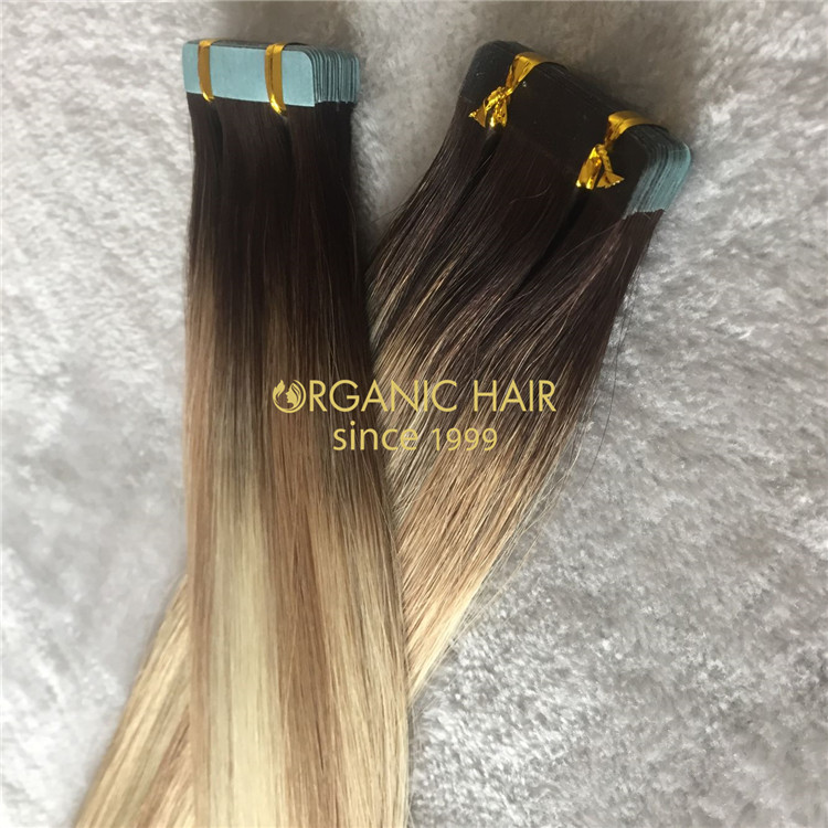 Cheap human tape in hair extensions ombre & piano color X154